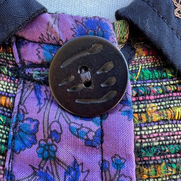 Coldwater Creek Floral Embroidered Patchwork Velvet Multi Color Sequin Jacket - Picture 7 of 9